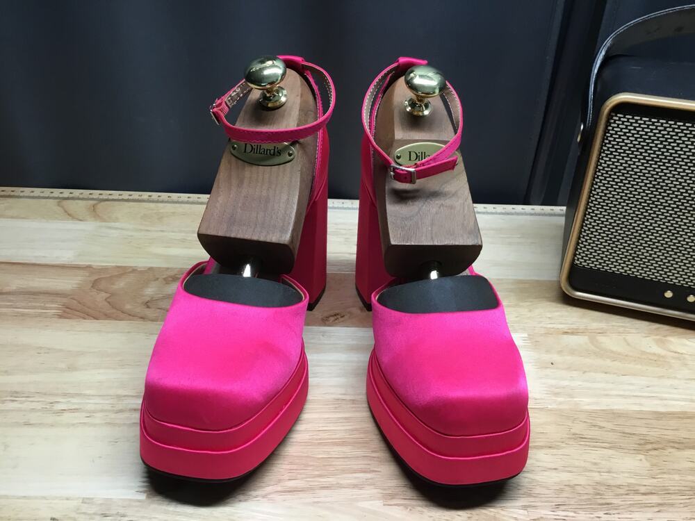 Wild Fable Platform Pumps Women's Size 8.5 Pink Ankle Strap Block Chunky Heels